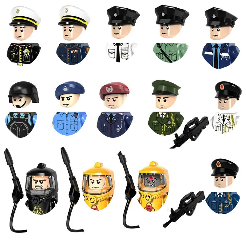 Lego Set Creator - ตำรวจพิเศษ ตำรวจจราจรในเมือง ตัวต่ออาคาร หน่วยรบพิเศษ พร้อมอาวุธ ปืน