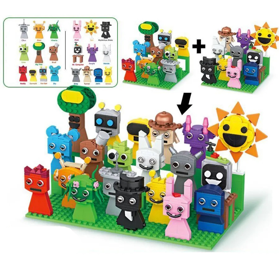 Kids Toys Easter - 9pcs MOC Figures Building Blocks ชุดเกมสยองขวัญรูปอิฐของเล่นเด็กคริสต์มาสอีสเตอร์ของขวัญเพลงกล่อง