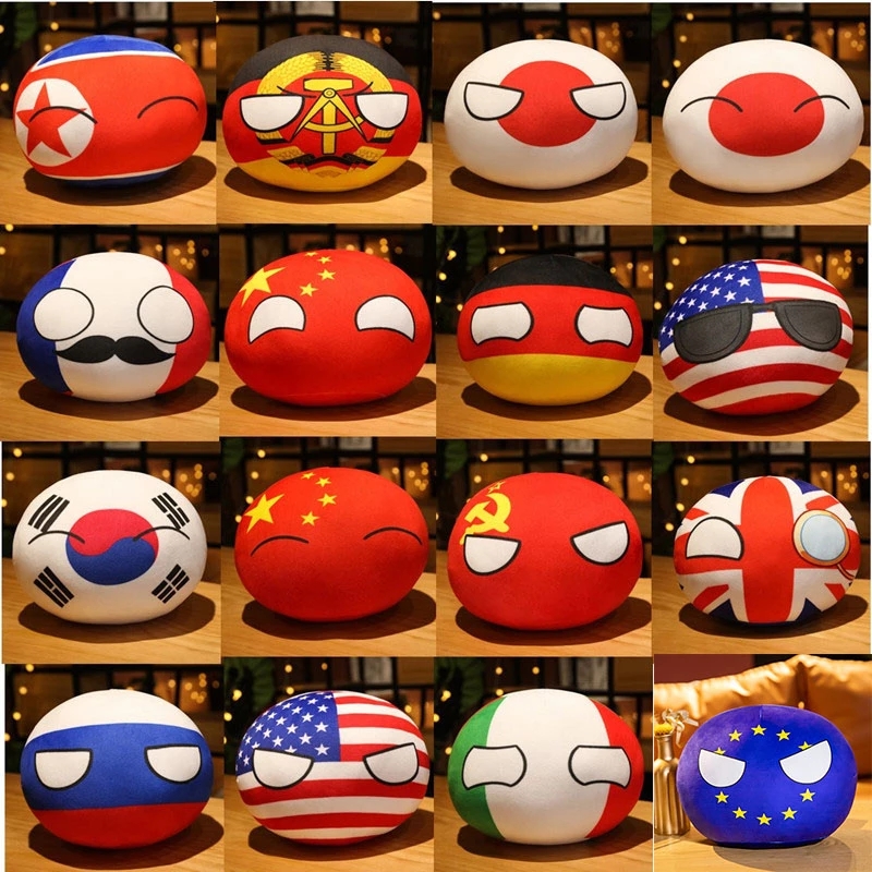 Kids Toys Uk - จี้ลูกบอลประเทศตุ๊กตาผ้าพลัชชี่ขนาด10ซม. ตุ๊กตาคันทรี่บอล USSR USA FRANCE RUSSIA