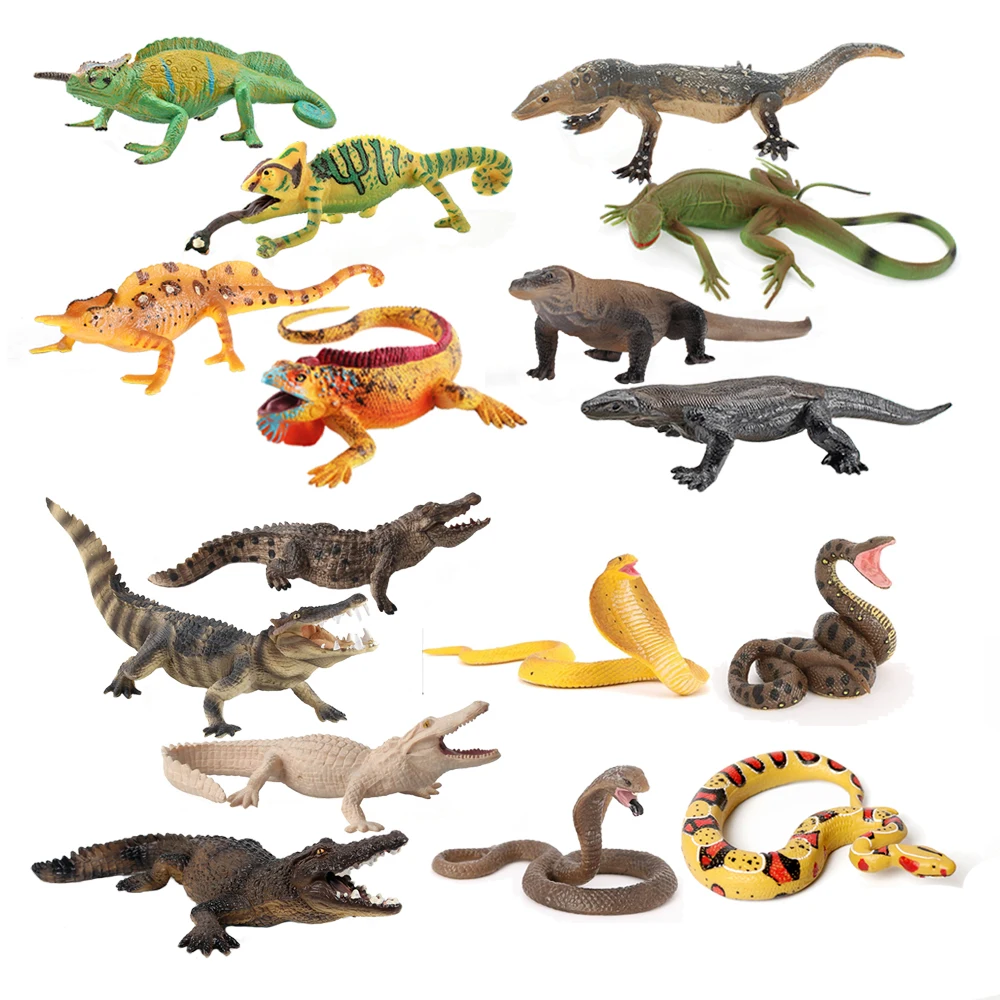 Kids Toys Under 1 Year - พลาสติกโมเดลกิ้งก่าของเล่นอิกัวนาจระเข้รูปจิ้งจกโมลอชสัตว์เลื้อยคลานแอ็คชั่นฟิกเกอร์ของเล่นเด็กเกมเด็กของขวัญ