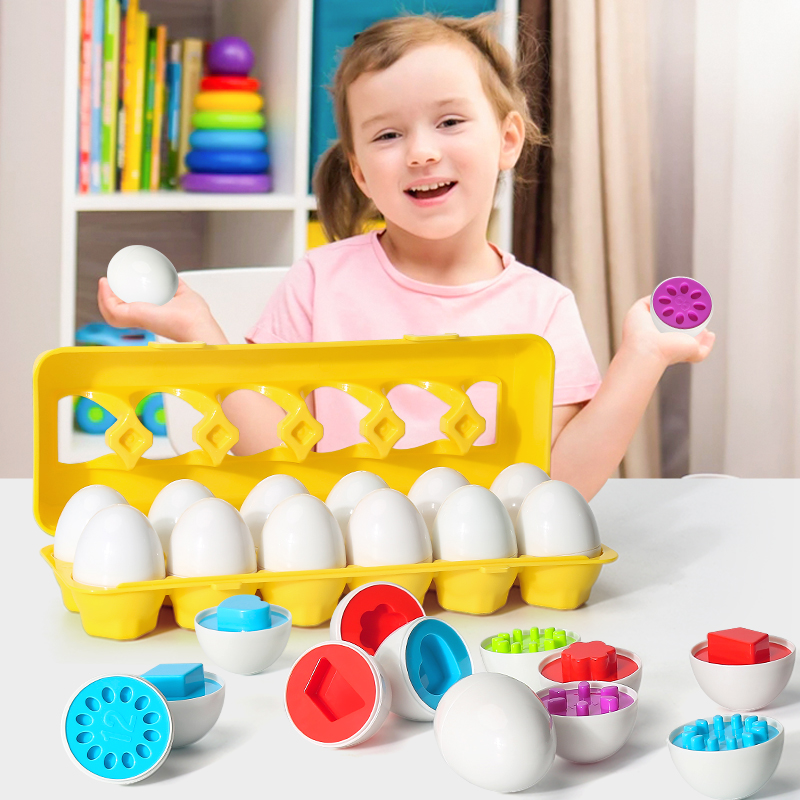 Kids Toys Easter - ไข่สกรู 3D ปริศนา Montessori การเรียนรู้การศึกษาคณิตศาสตร์ของเล่นเด็กรูปร่าง Match