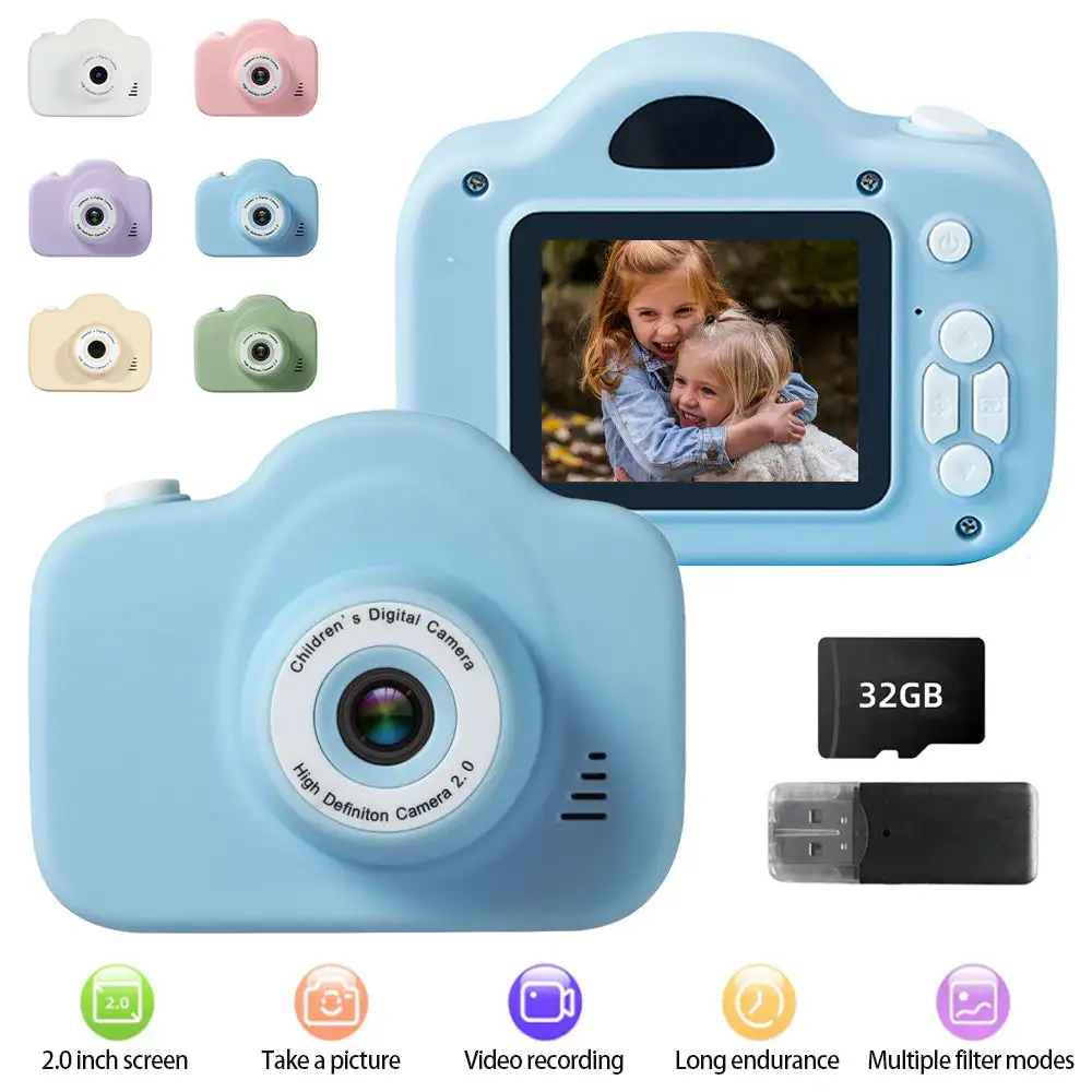 Toys For Kids Video - 1080P HD กล้องวิดีโอเดี่ยวกล้องดิจิตอลสำหรับเด็กขนาดเล็กของเล่น 2 นิ้วจอแสดงผลสี CAM