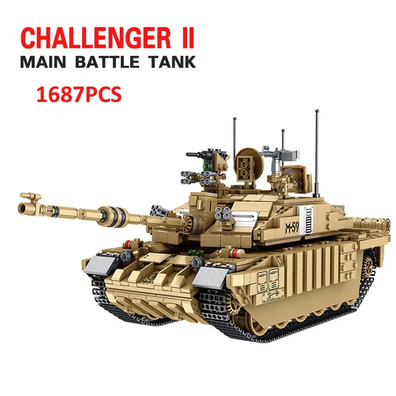 1687 ชิ้นรถถังทหาร UK Challeng - Kids Toys Uk บทวิจารณ์และราคา