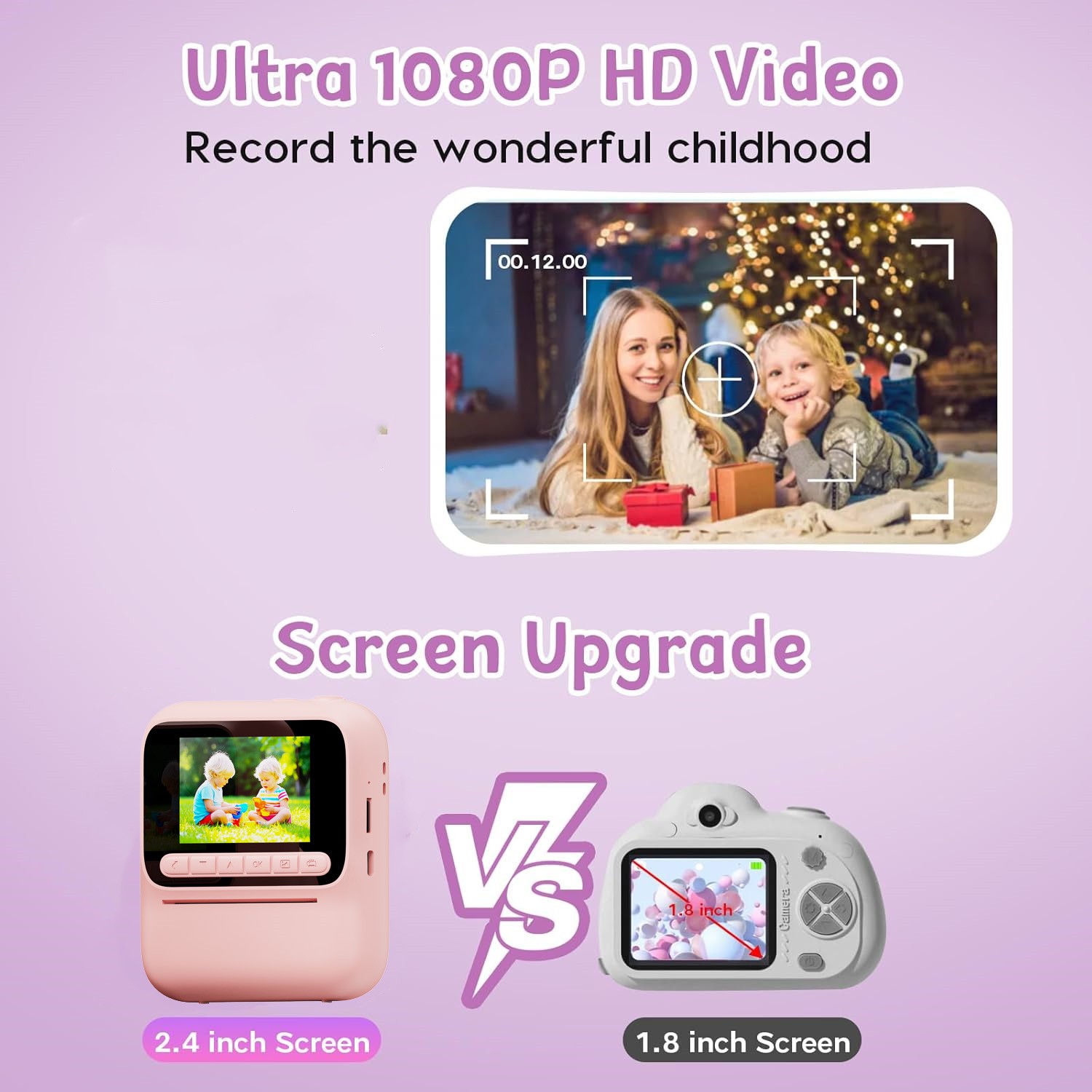 เด็กการพิมพ์สีทันทีกล้อง 1080P - Toys For Kids Video บทวิจารณ์และราคา